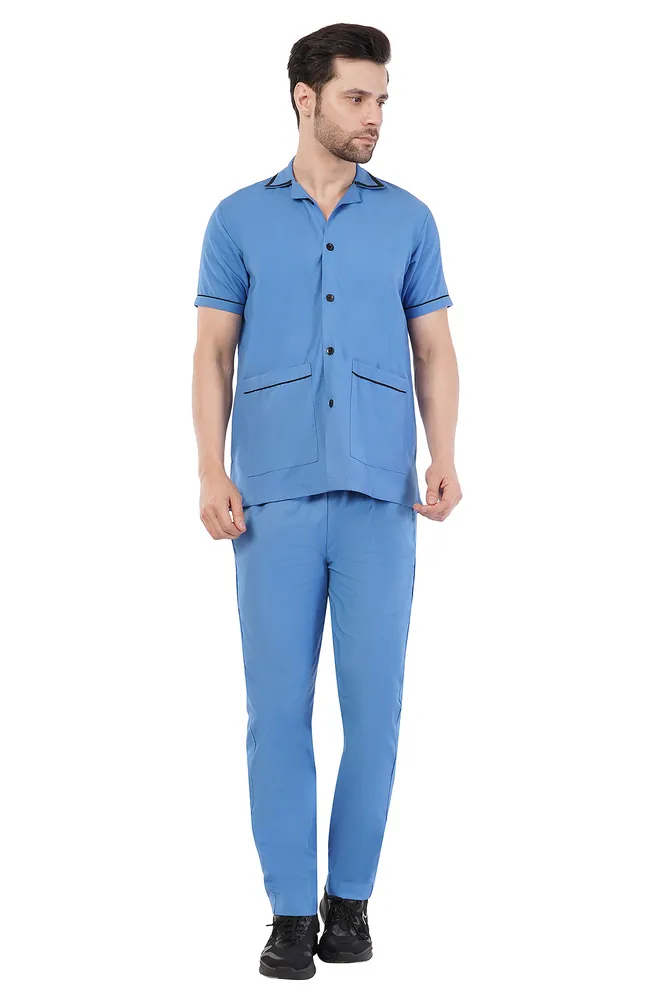 Mens Staff Uniform Apron Collar